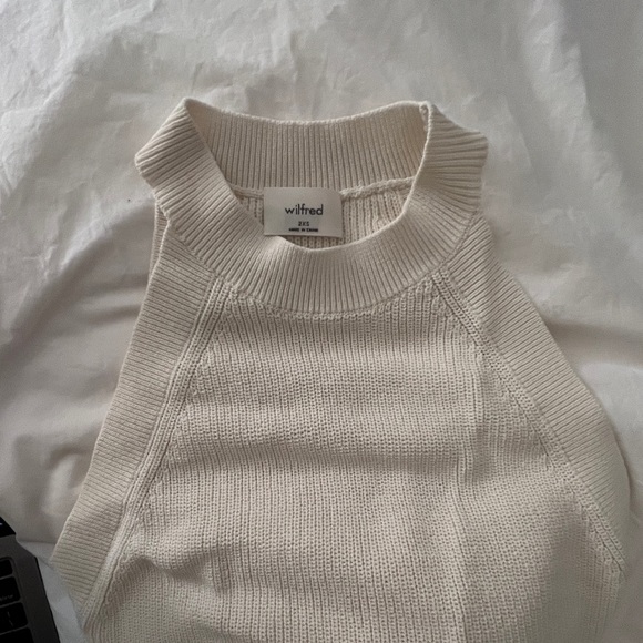 Aritzia Wilfred Knit Halter Tank in White sz 2XS - Picture 7 of 9